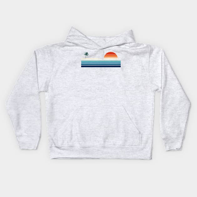 Minimalist, Geometric Retro Ocean Sunrise II Kids Hoodie by Insightly Designs